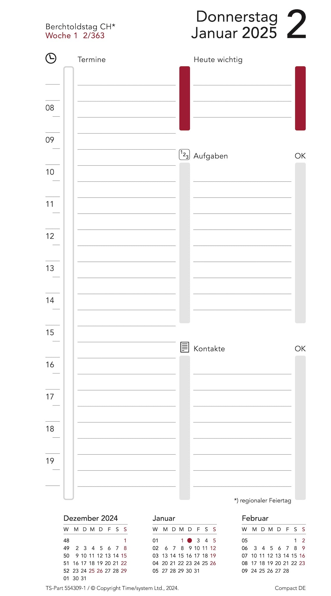 Compact Annual Update 2026 Tagesplanung - Deutsch