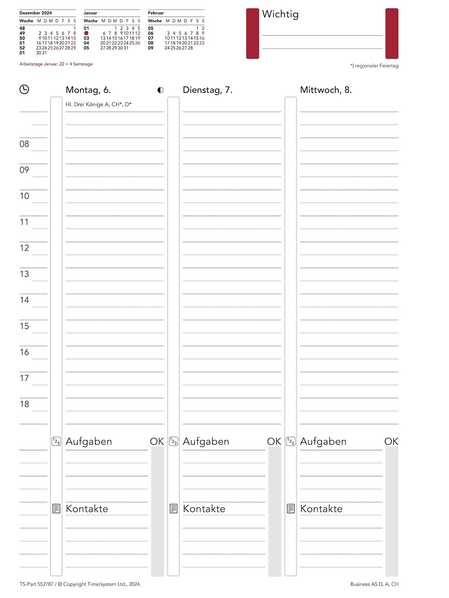 Business A5 Annual Content 2026 Wochenplanung - Deutsch