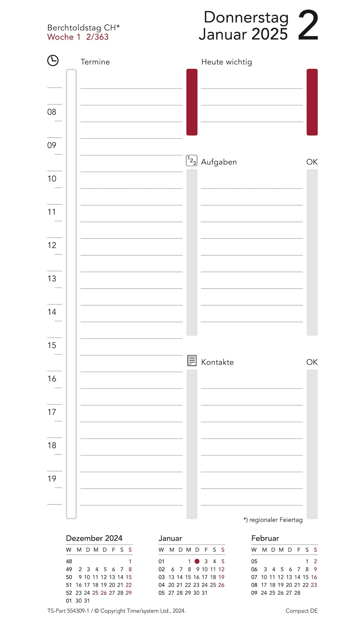 Compact Annual Update 2025 Tagesplanung - Deutsch