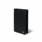 Black leather organizer on a white background