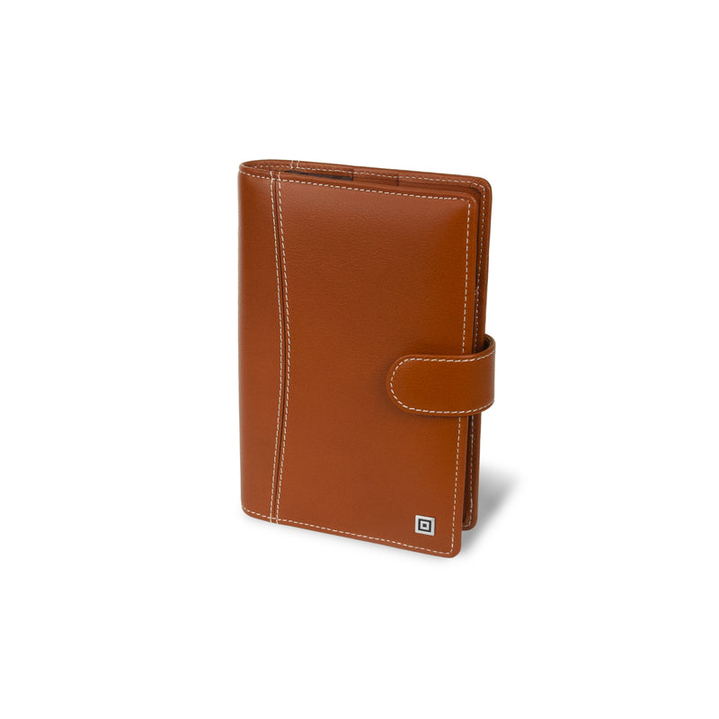 Compact Montana Brown Ring Binder with Button Closure