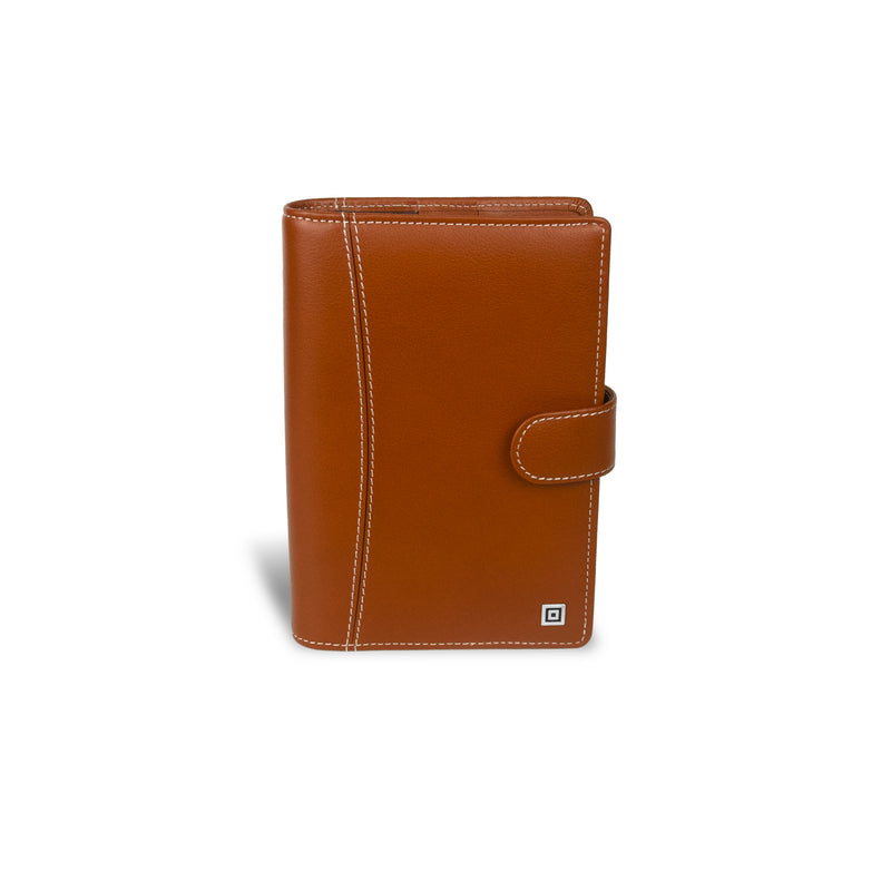 Compact Montana Brown Ring Binder with Button Closure