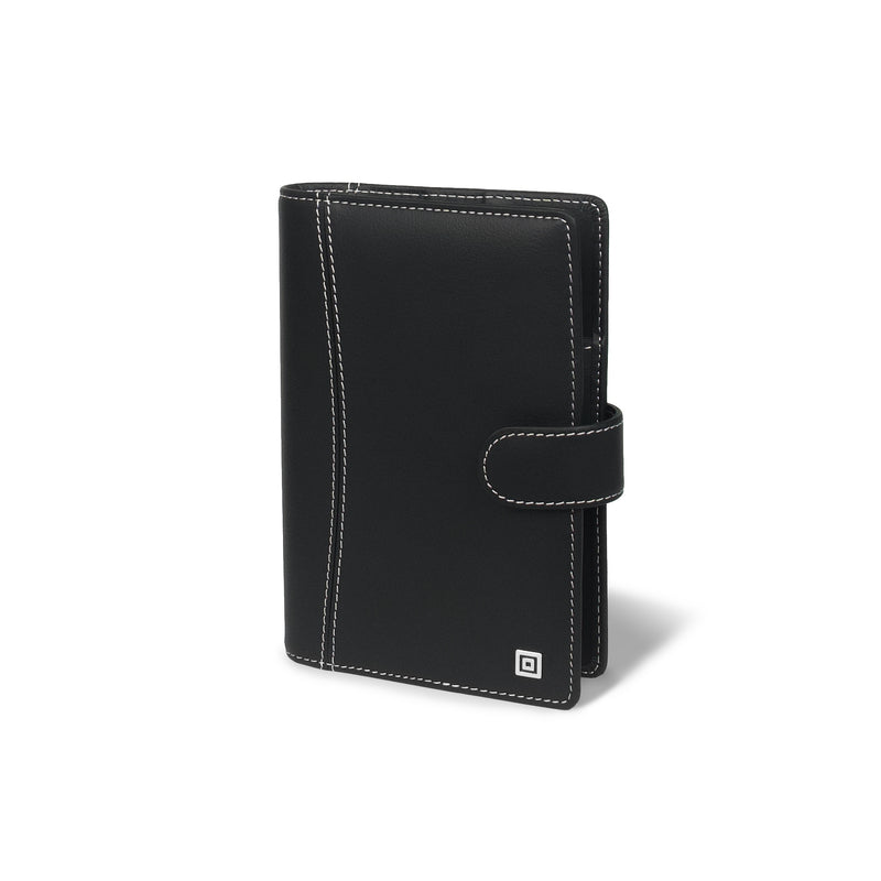 Compact Montana Black Ring Binder with Button Closure
