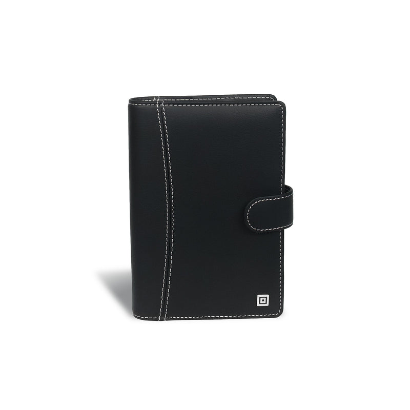 Compact Montana Black Ring Binder with Button Closure