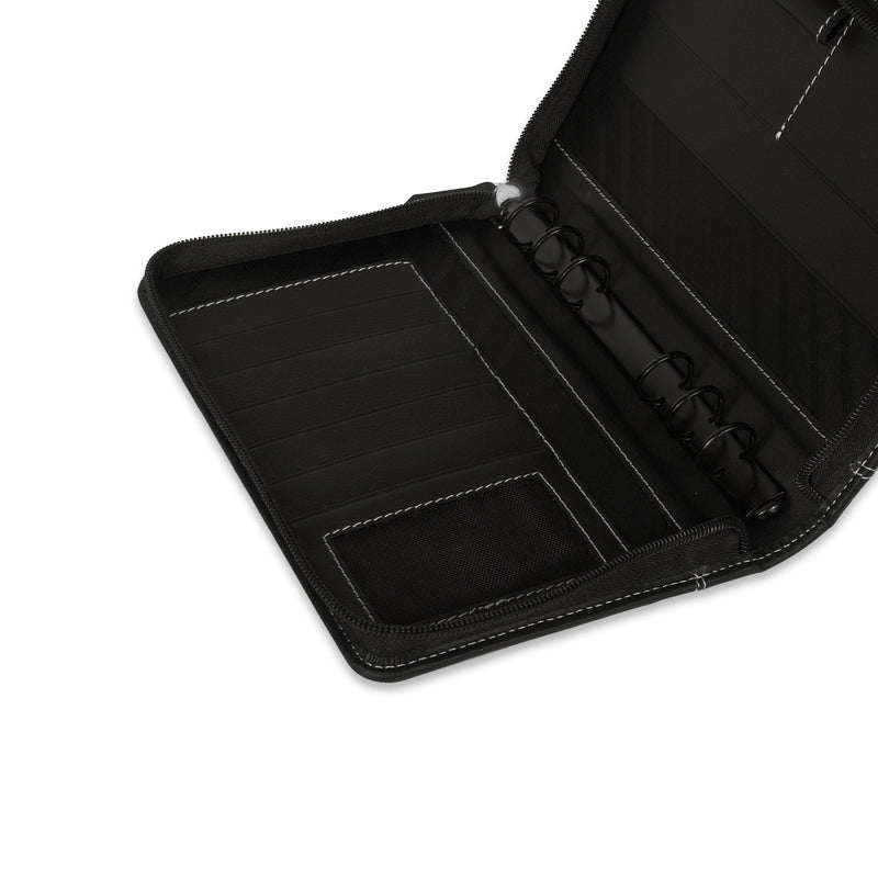 Compact Montana Black Ring Binder with Zipper