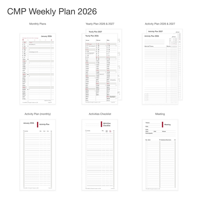 Compact Annual Update 2026 English Weekly Plan - Neutral