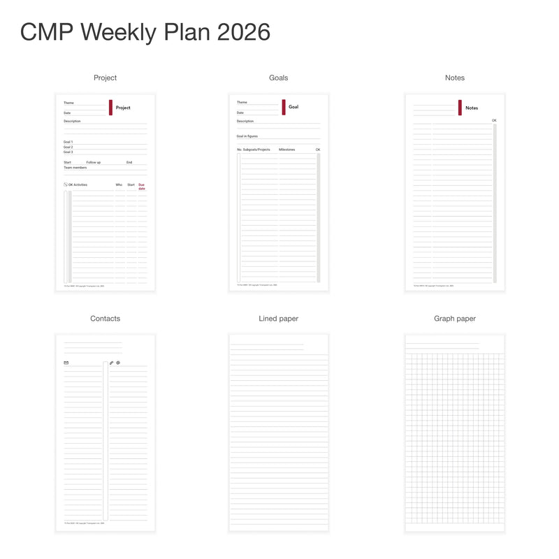 Compact Annual Update 2026 English Weekly Plan - Neutral