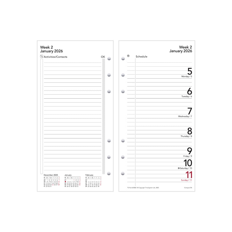 Compact Annual Update 2026 English Weekly Plan - Neutral