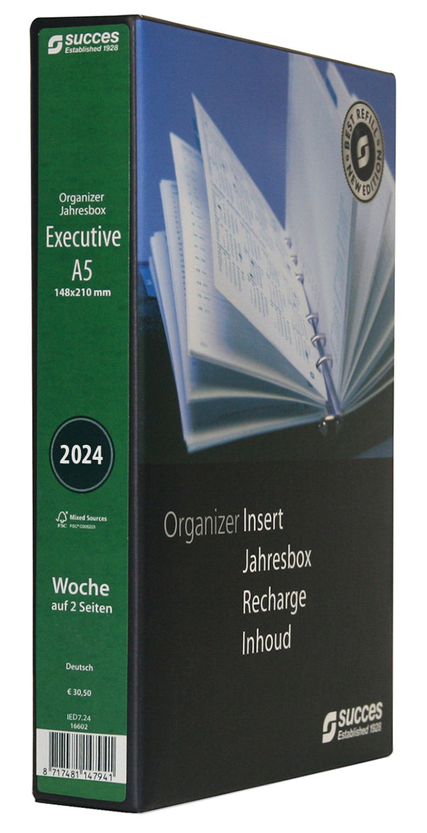 Succes Annual Box A5 7 days on 2 pages German white 2024