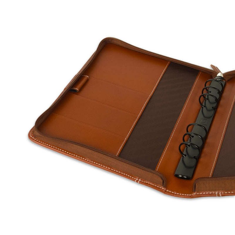 A5 Montana Ring Binder 25 mm Brown with Zipper