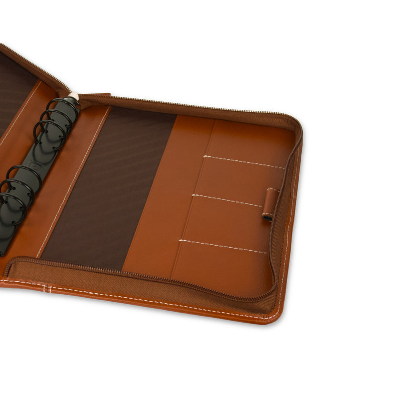 A5 Montana Ring Binder 25 mm Brown with Zipper