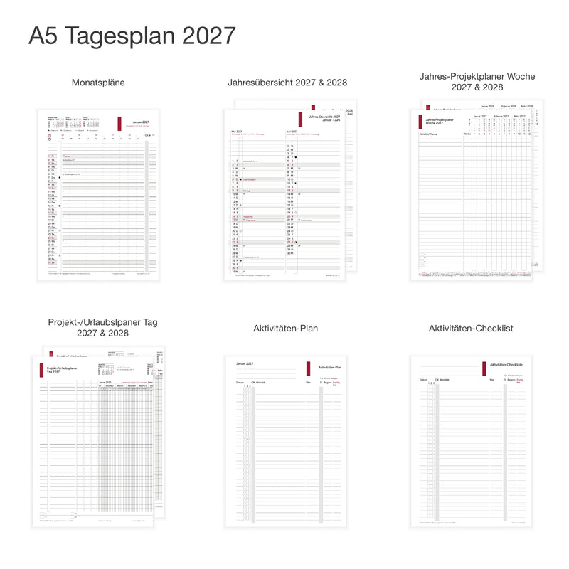 Business A5 Annual Content 2027 Tagesplanung - Deutsch