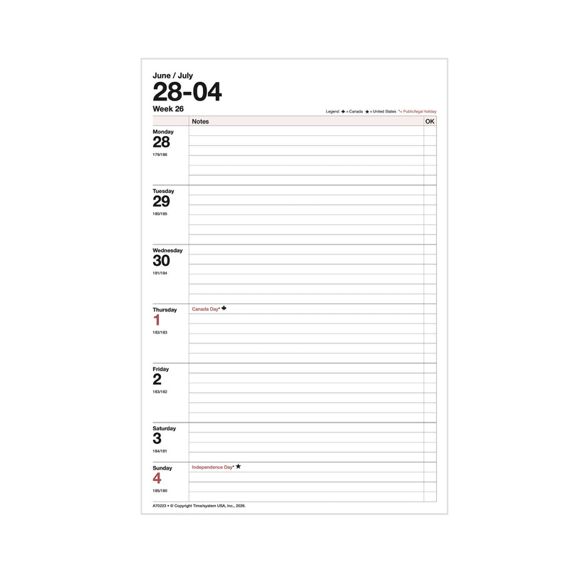 Business A5 Annual Update 2027 Week - US