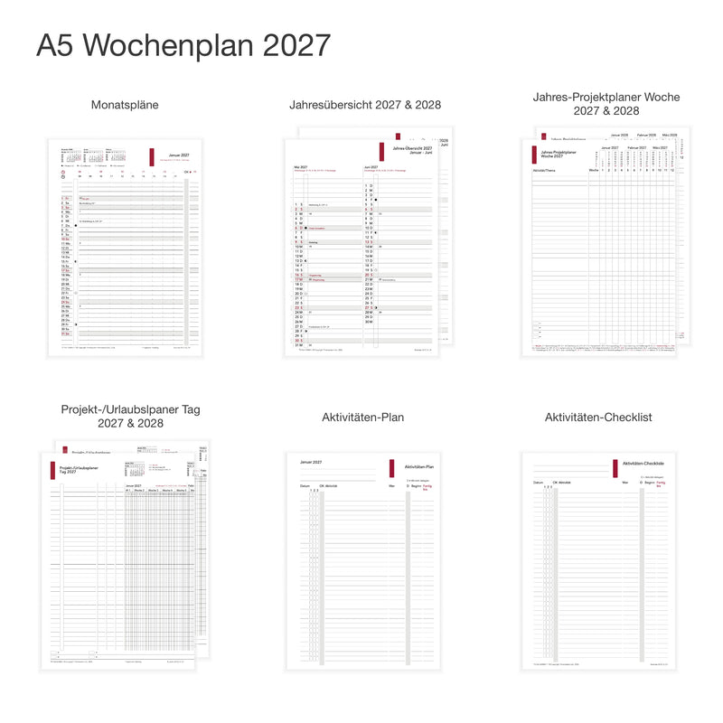 Business A5 Annual Content 2027 Wochenplanung - Deutsch